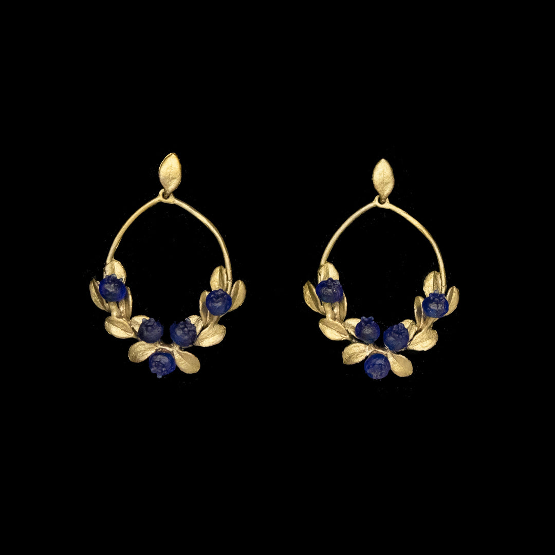 Image of the Michael Michaud Petite Blueberry Earrings - Oval Post on a black background