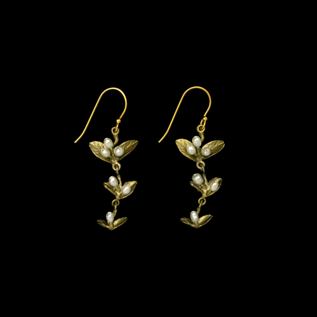 Image of the Michael Michaud Spring Vine Earrings - Wire Drop on a black background