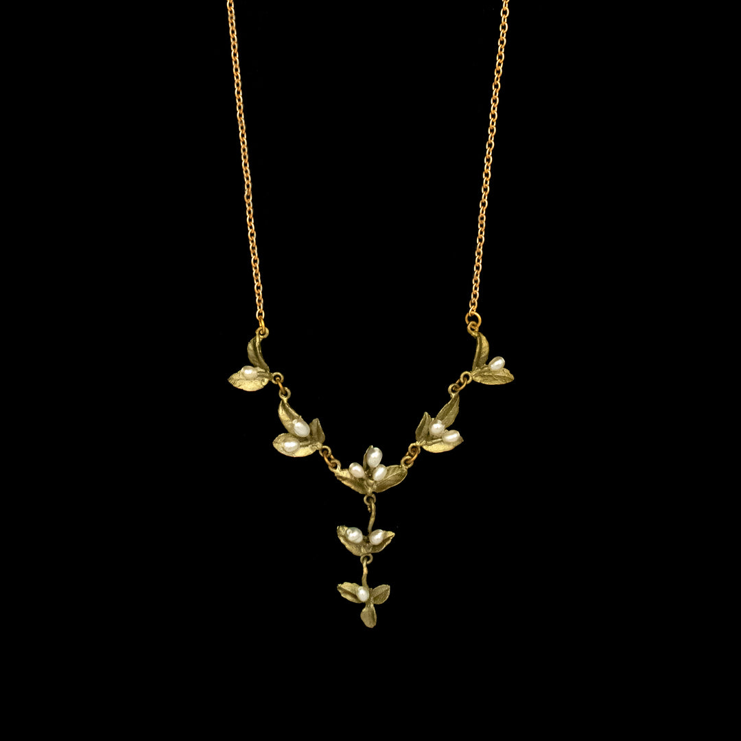 Image of the Michael Michaud Spring Vine Necklace - "Y" on a black background
