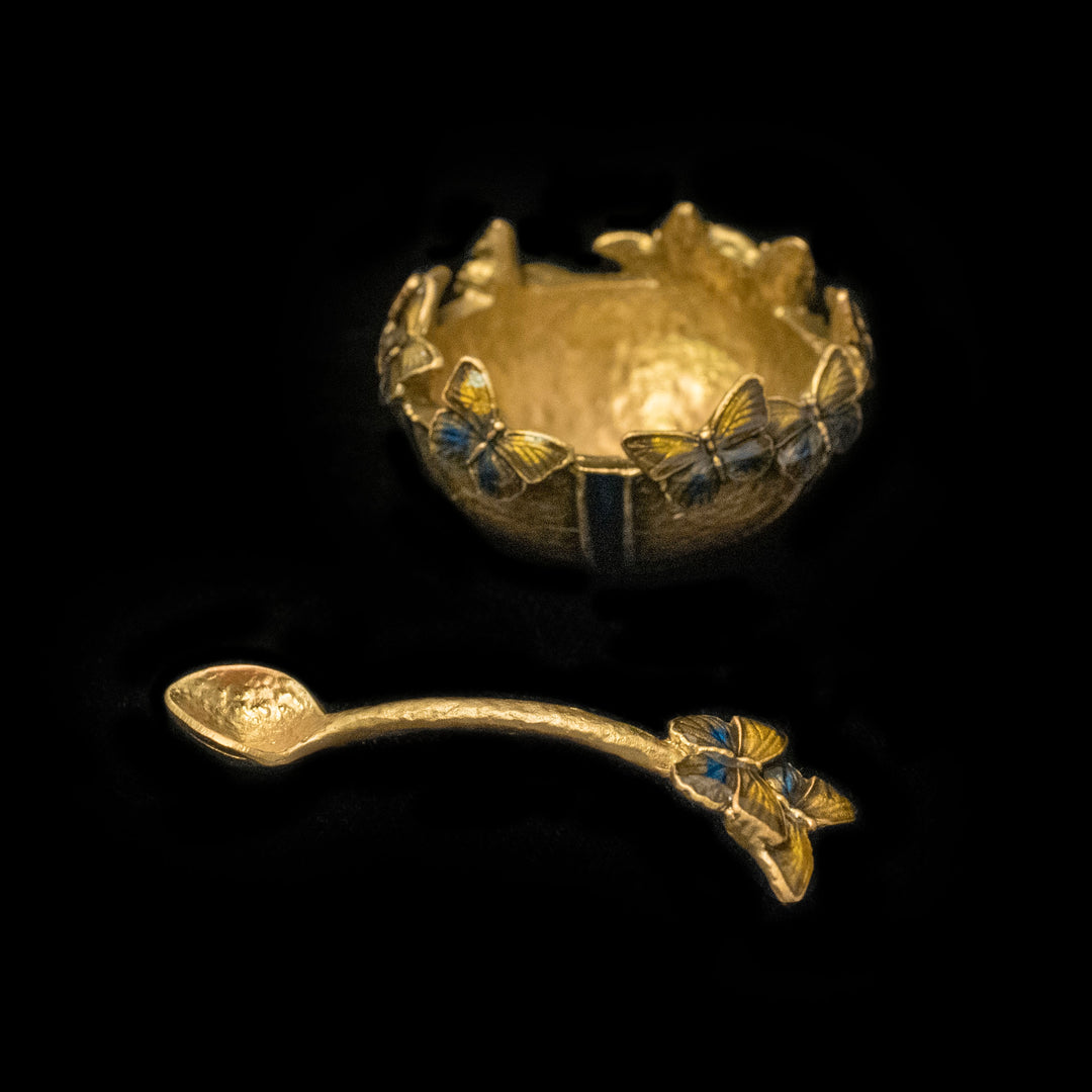 Image of the Michael Michaud Butterfly Salt Dish on a black background