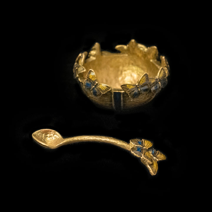 Image of the Michael Michaud Butterfly Salt Dish on a black background