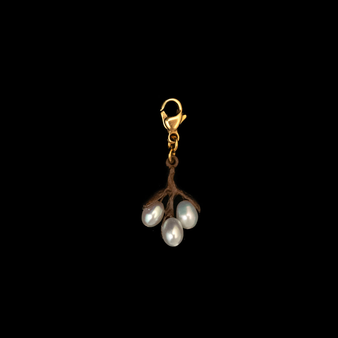 Image of the Michael Michaud Pussy Willow Charm on a black background