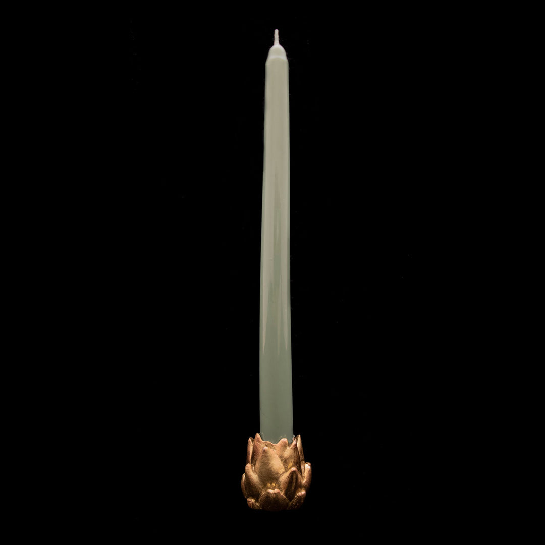 Image of the Michael Michaud Artichoke Candle Stick Holders - Set of 2 on a black background