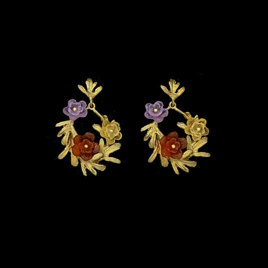 Image of the Michael Michaud Mums Earrings - Hoop Post on a black background