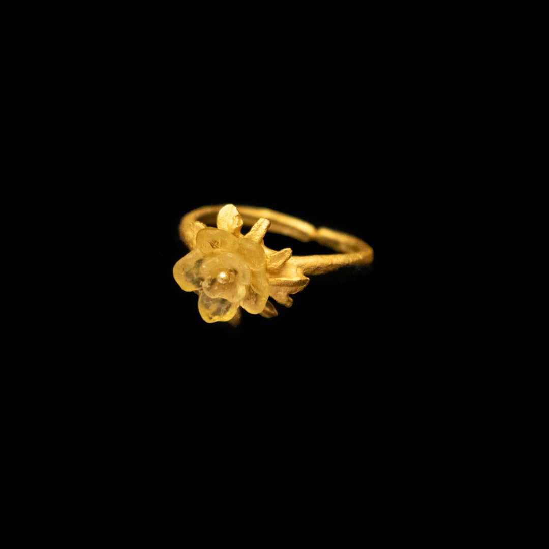 Image of the Michael Michaud Mums Ring - Yellow on a black background