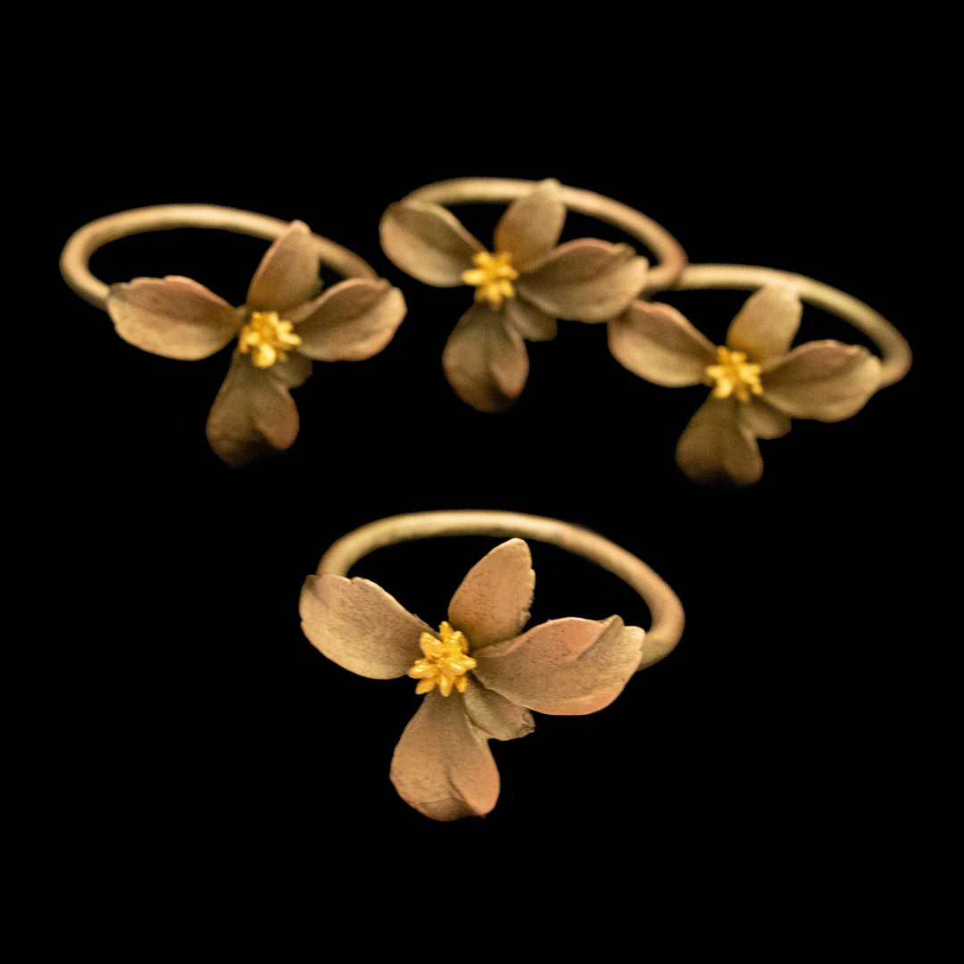 Image of the Michael Michaud Pachsandra Napkin Rings on a black background