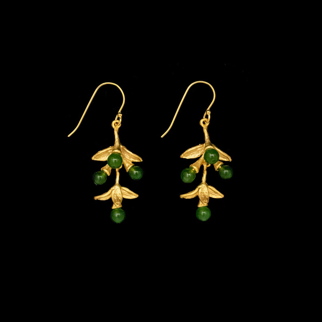 Image of the Michael Michaud Pepper Earrings - Dangle Wire on a black background