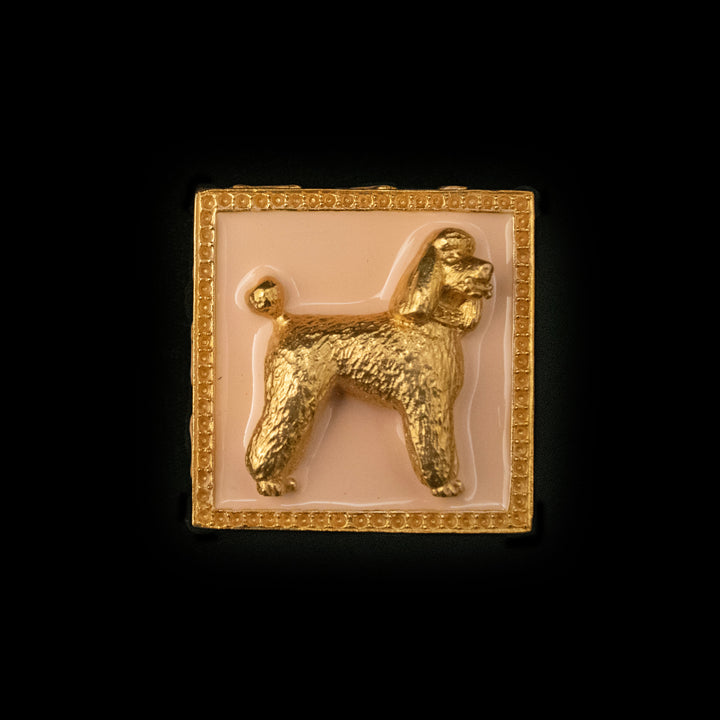 Image of the Michael Michaud Poodle Box - Enameled on a black background