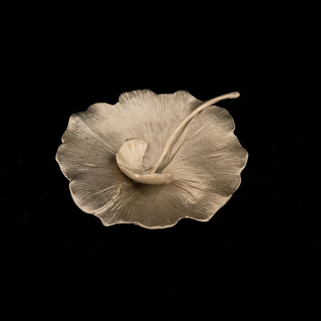 Image of the Michael Michaud Ginkgo Salt Dish on a black background