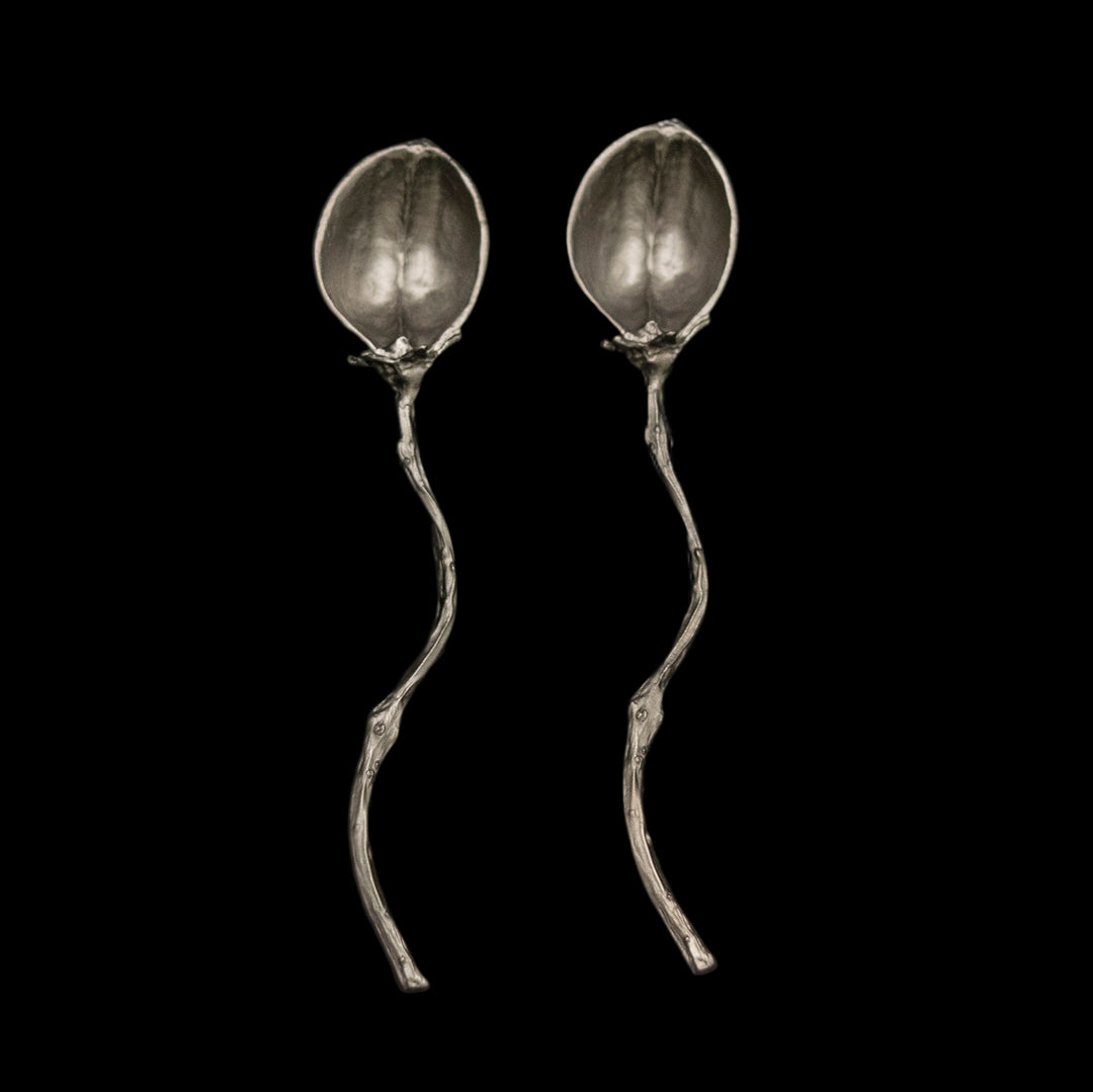 Image of the Michael Michaud Pod Spoons - Set of 2 on a black background