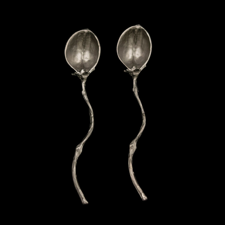 Image of the Michael Michaud Pod Spoons - Set of 2 on a black background