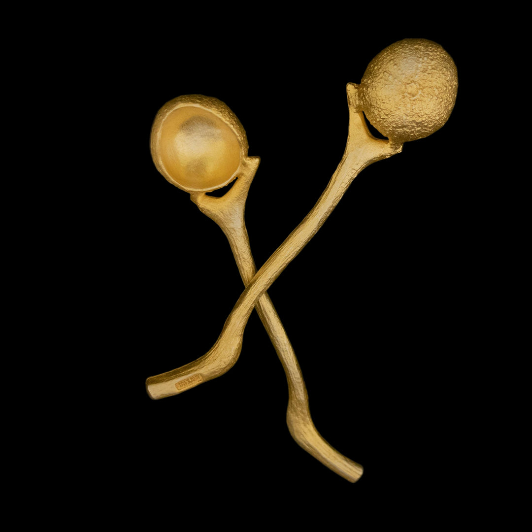 Image of the Michael Michaud Sea Urchin Spoons - Set of 2 on a black background