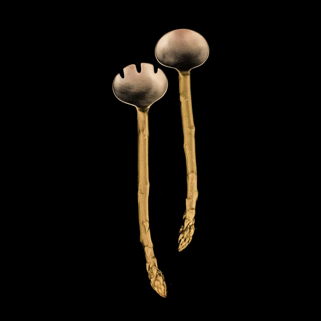 Image of the Michael Michaud Asparagus Serving Set on a black background