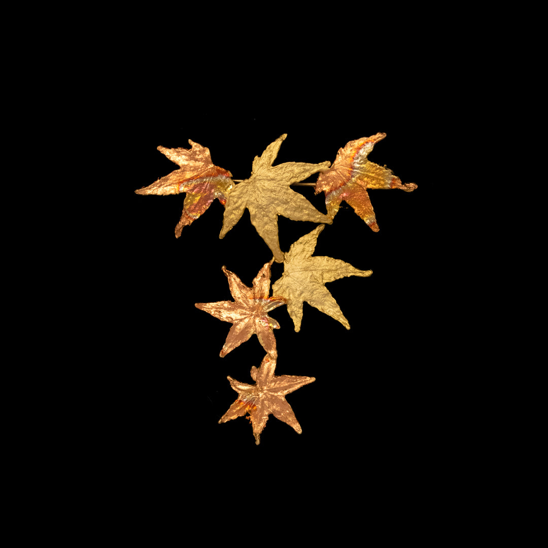 Image of the Michael Michaud Kyoto Maple Brooch - Web Exclusive on a black background