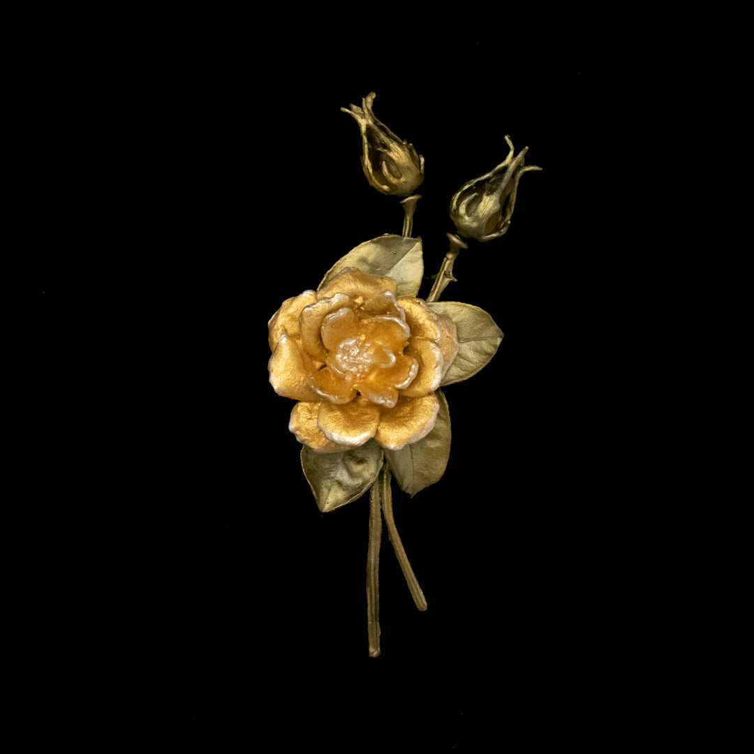 Image of the Michael Michaud Yellow Rose Brooch - Web Exclusive on a black background