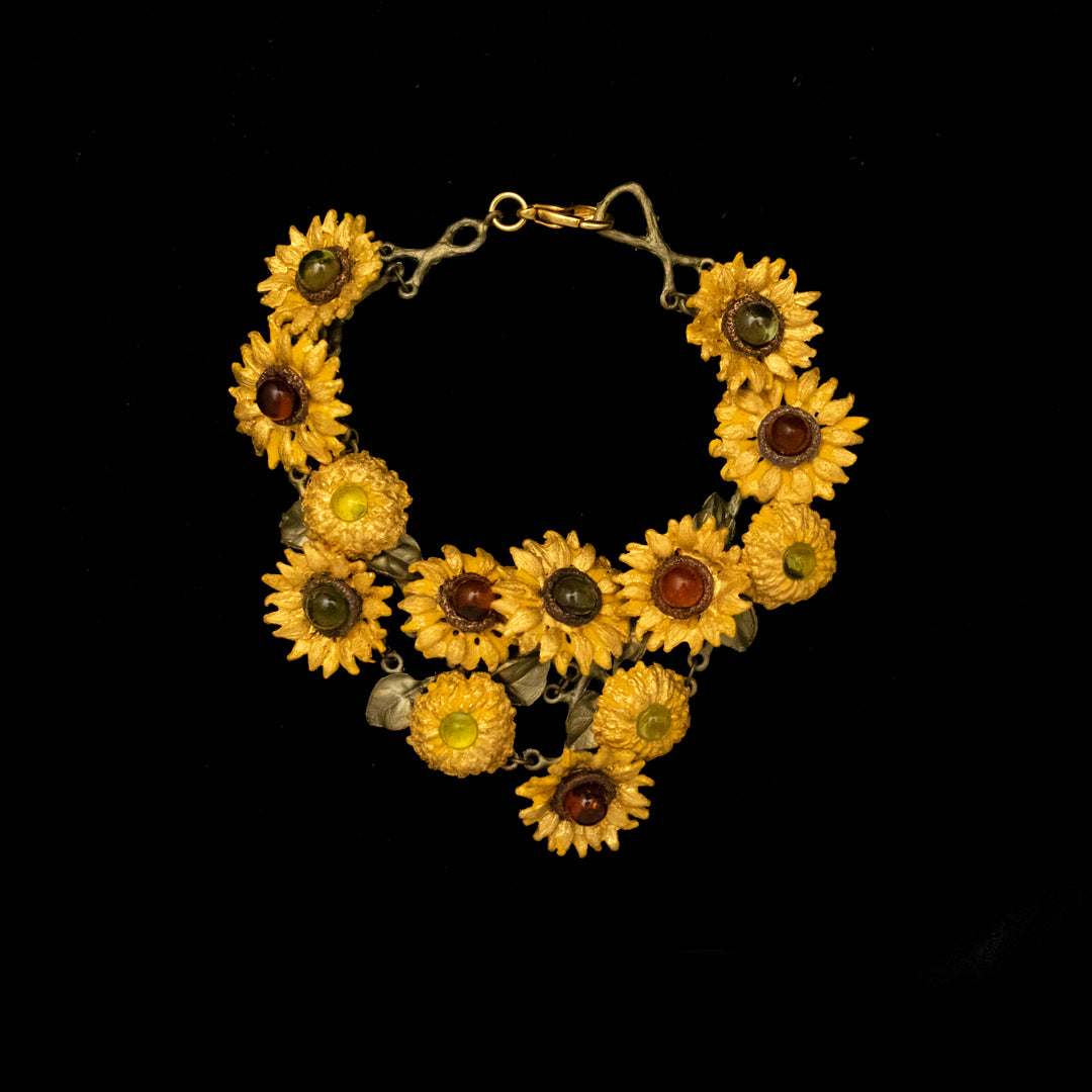 Image of the Michael Michaud Van Gogh Sunflower Bracelet - Web Exclusive on a black background