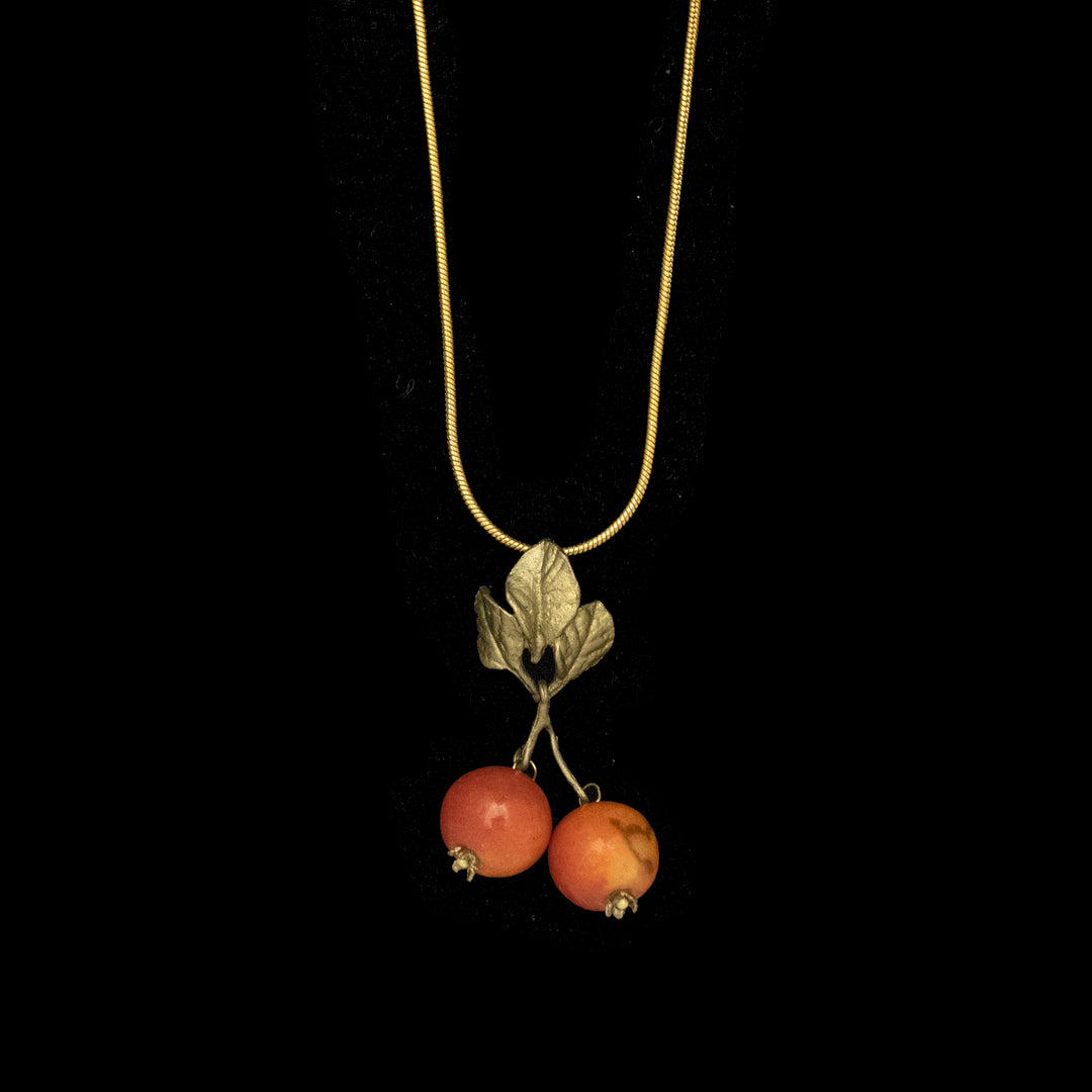 Image of the Michael Michaud Crabapple Pendant - Web Exclusive on a black background