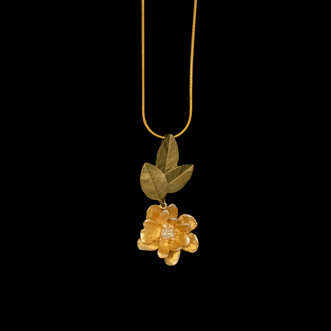 Image of the Michael Michaud Yellow Rose Pendant - Web Exclusive on a black background