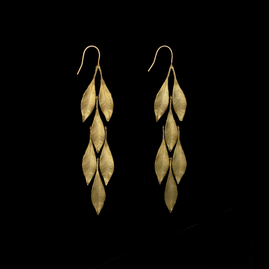 Image of the Michael Michaud Laurel Statement Wire Earrings - Web Exclusive on a black background