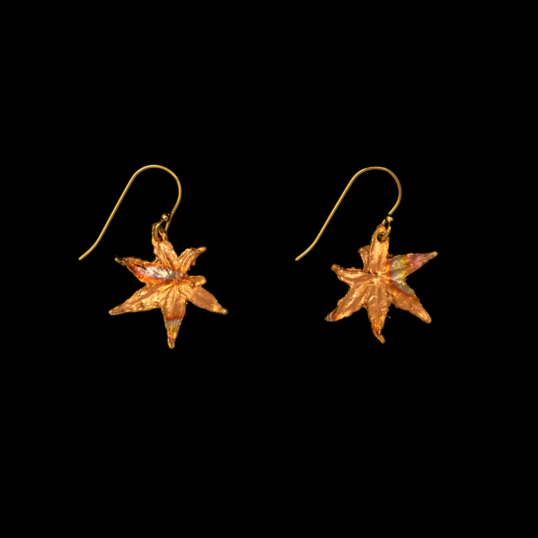 Image of the Michael Michaud Kyoto Maple Wire Earrings - Web Exclusive on a black background