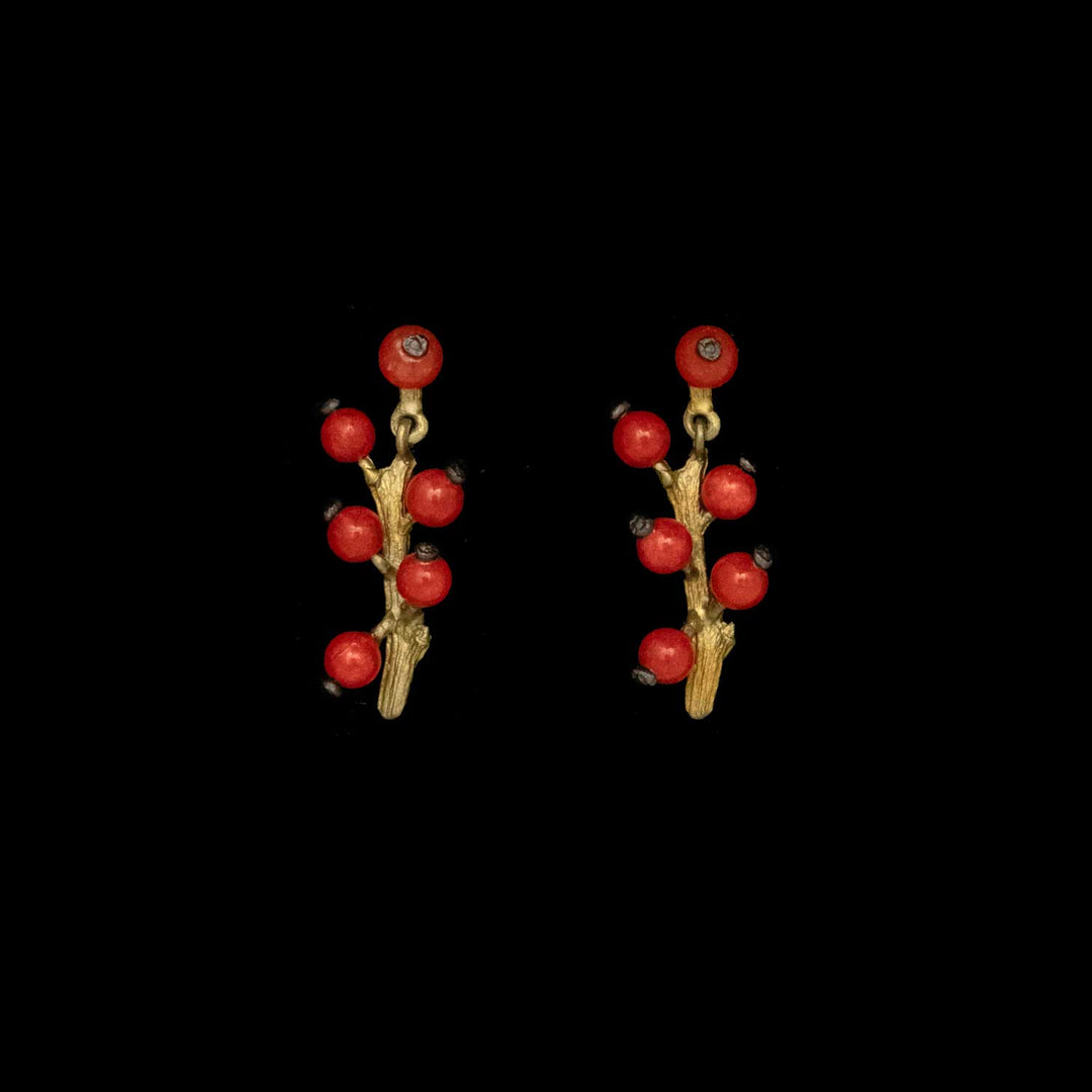 Image of the Michael Michaud Winterberry Earrings - Post on a black background