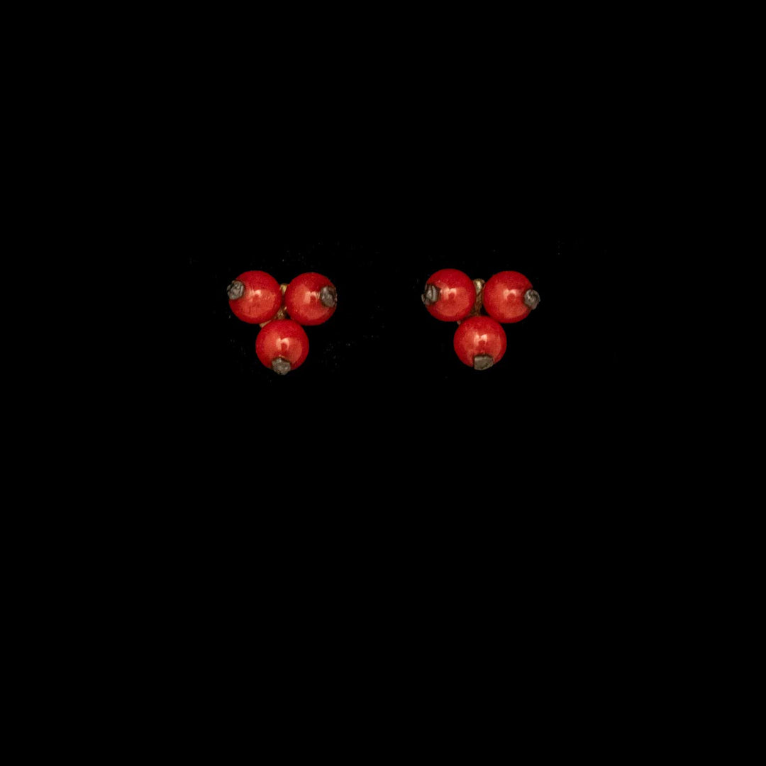 Image of the Michael Michaud Winterberry Earrings - Stud on a black background