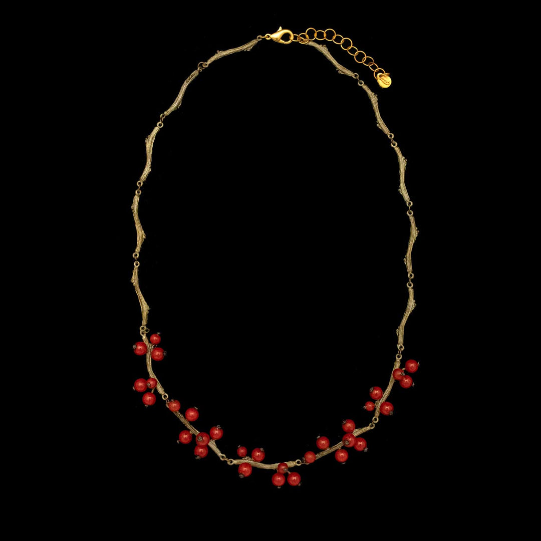 Image of the Michael Michaud Winterberry Necklace on a black background