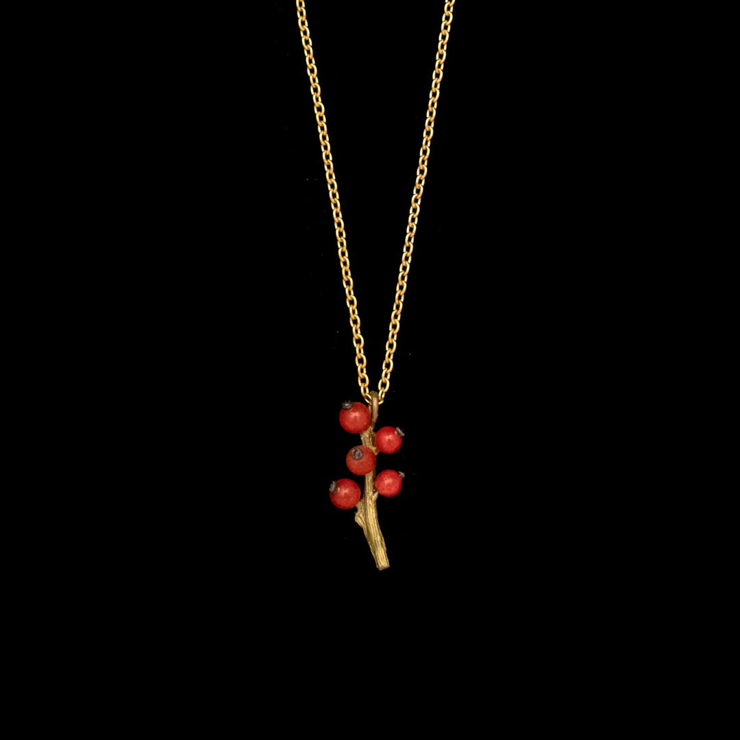 Image of the Michael Michaud Winterberry Pendant - Dainty on a black background