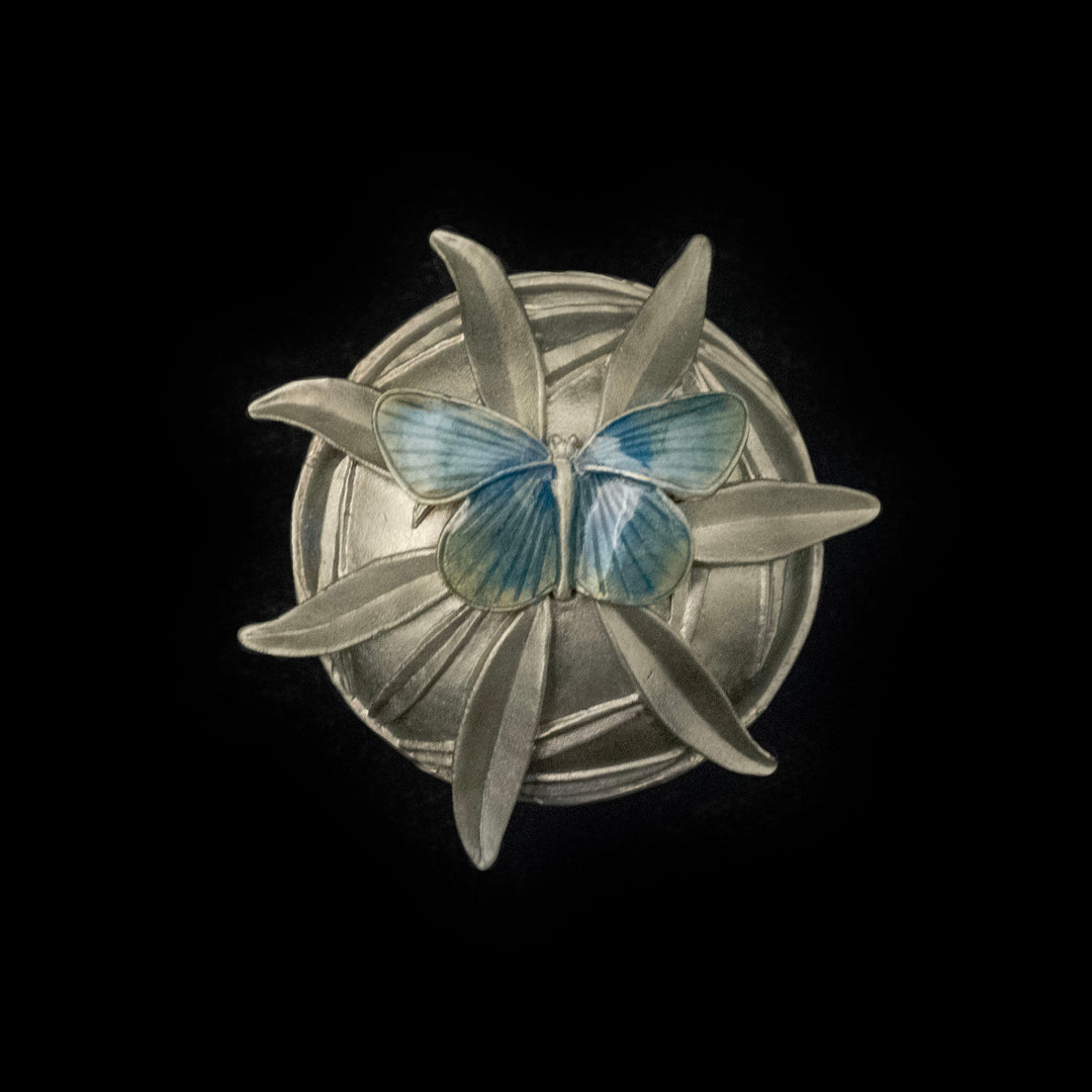 Image of the Michael Michaud Fenders Blue Butterfly Box on a black background