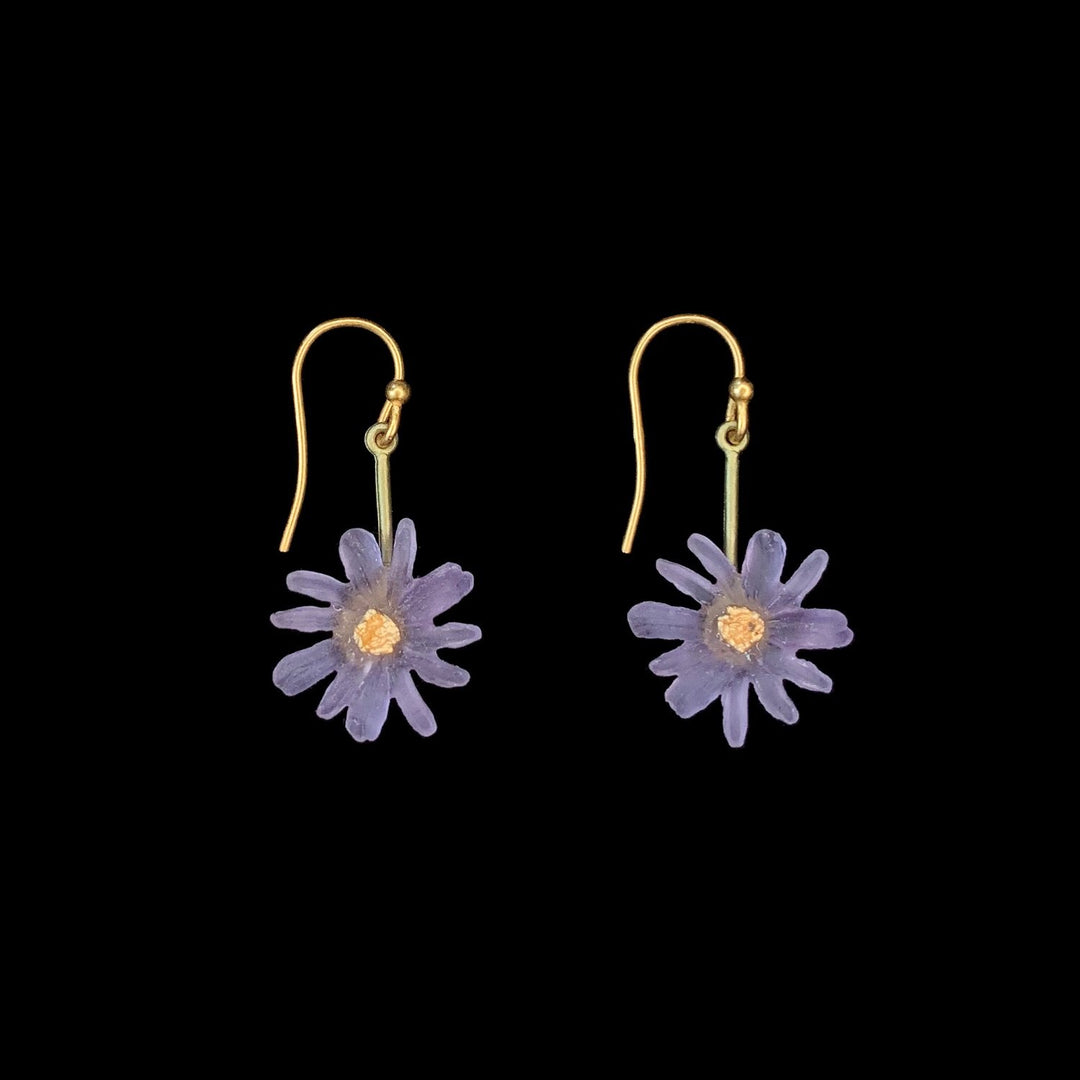 Image of the Michael Michaud Aster Earrings - Single Drop on a black background