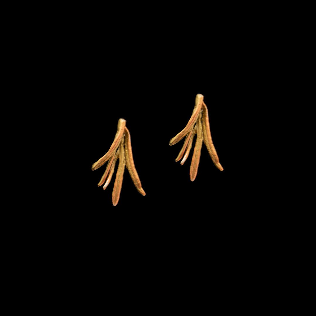 Image of the Michael Michaud Fine Petite Herb - Rosemary Post Earring on a black background