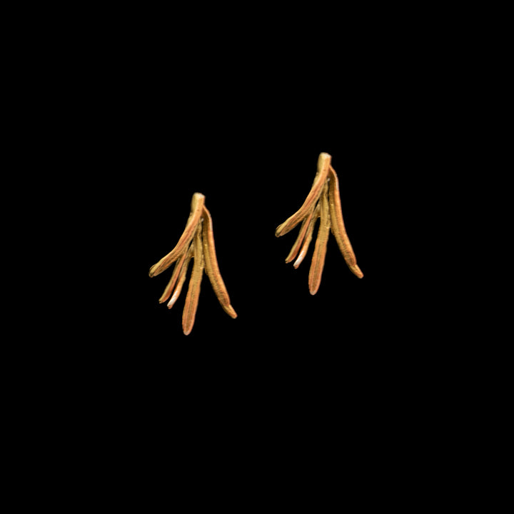 Image of the Michael Michaud Fine Petite Herb - Rosemary Post Earring on a black background