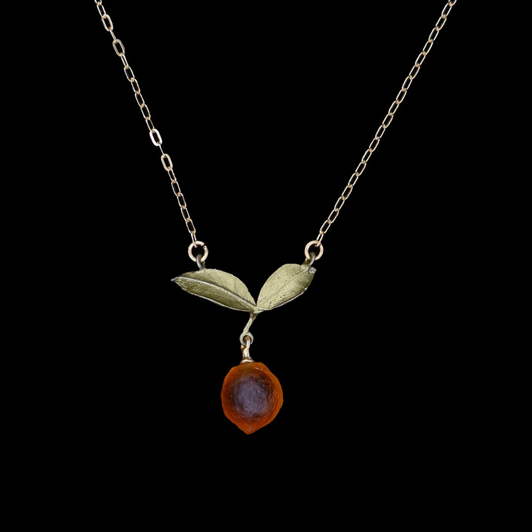 Image of the Michael Michaud Orange Pendant - Dainty Drop on a black background