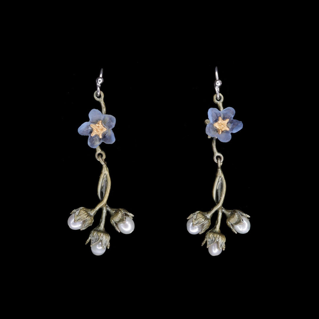 Image of the Michael Michaud Forget Me Not Earrings - Wire on a black background