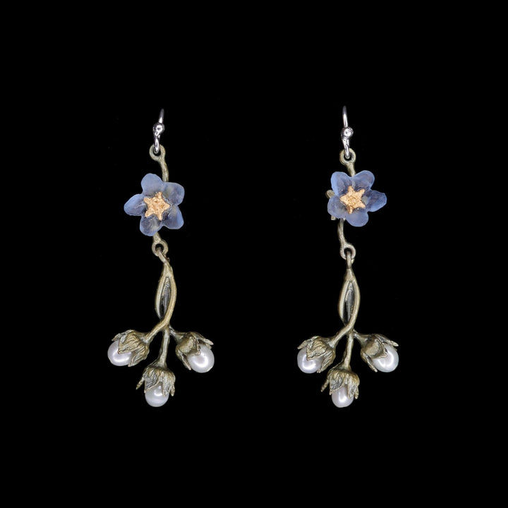 Image of the Michael Michaud Forget Me Not Earrings - Wire on a black background