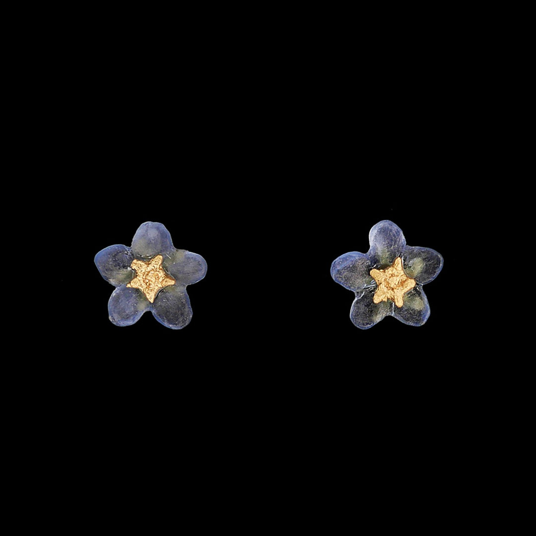 Image of the Michael Michaud Forget Me Not Earrings - Petite Post on a black background