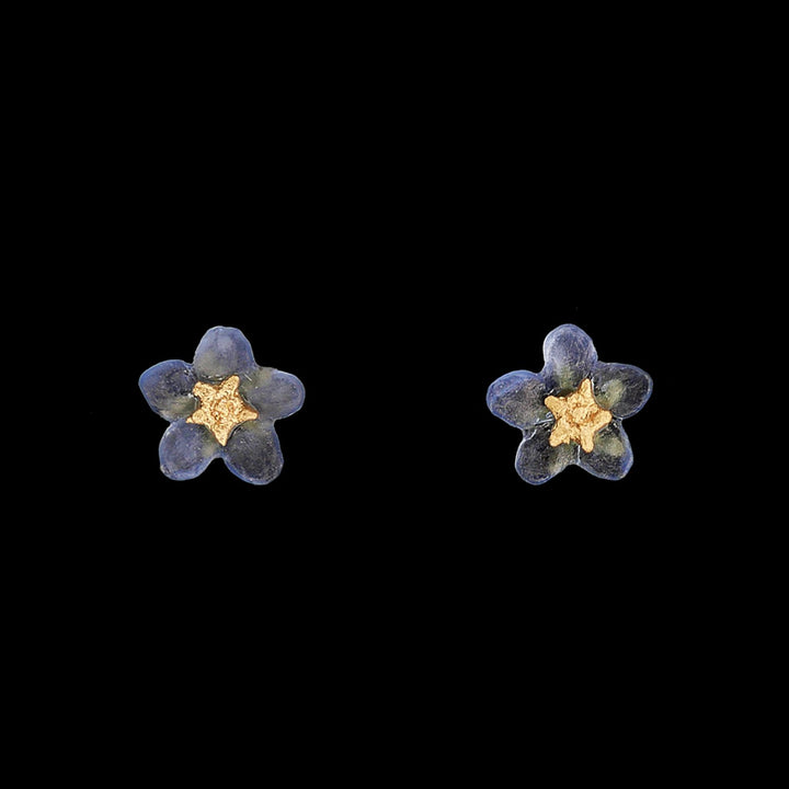 Image of the Michael Michaud Forget Me Not Earrings - Petite Post on a black background