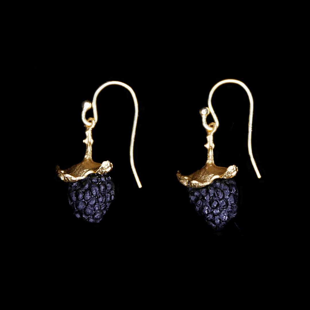 Image of the Michael Michaud Blackberry Earrings - Drop on a black background