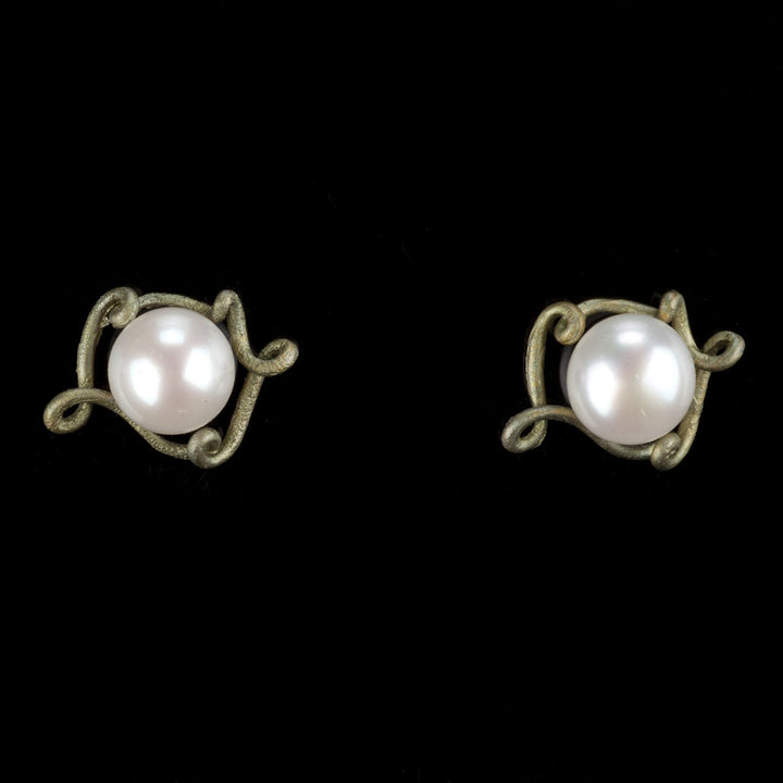 Image of the Michael Michaud Pea Pod Earrings - Post on a black background