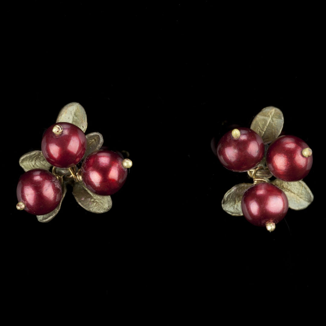Image of the Michael Michaud Cranberry Earrings - Clip on a black background