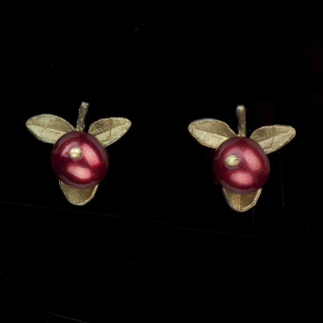 Image of the Michael Michaud Cranberry Earrings - Post on a black background