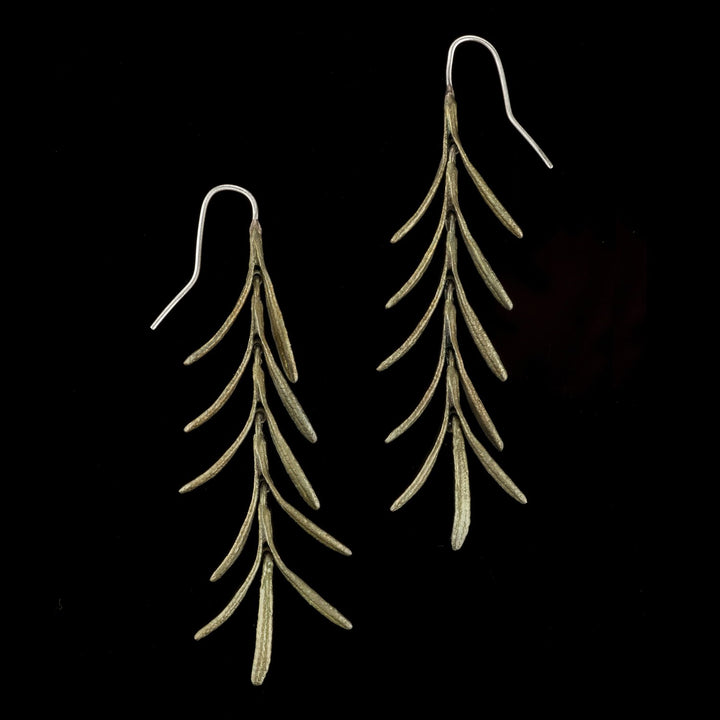 Image of the Michael Michaud Rosemary Earrings - Long Wire Dangle on a black background