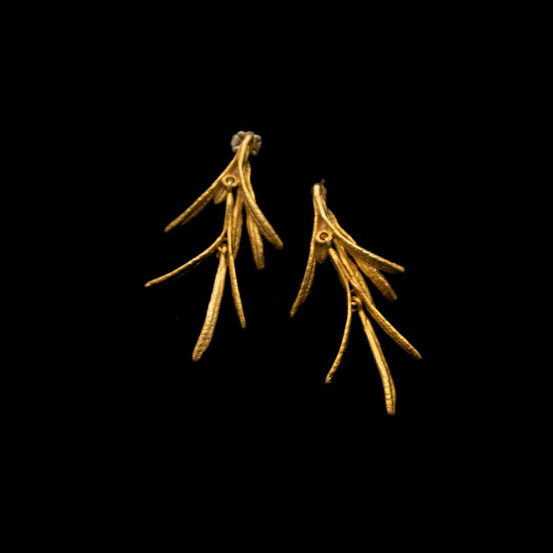 Image of the Michael Michaud Fine Rosemary Post Earrings on a black background