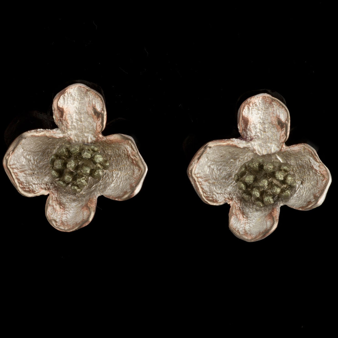 Image of the Michael Michaud Dogwood Earrings - Post on a black background