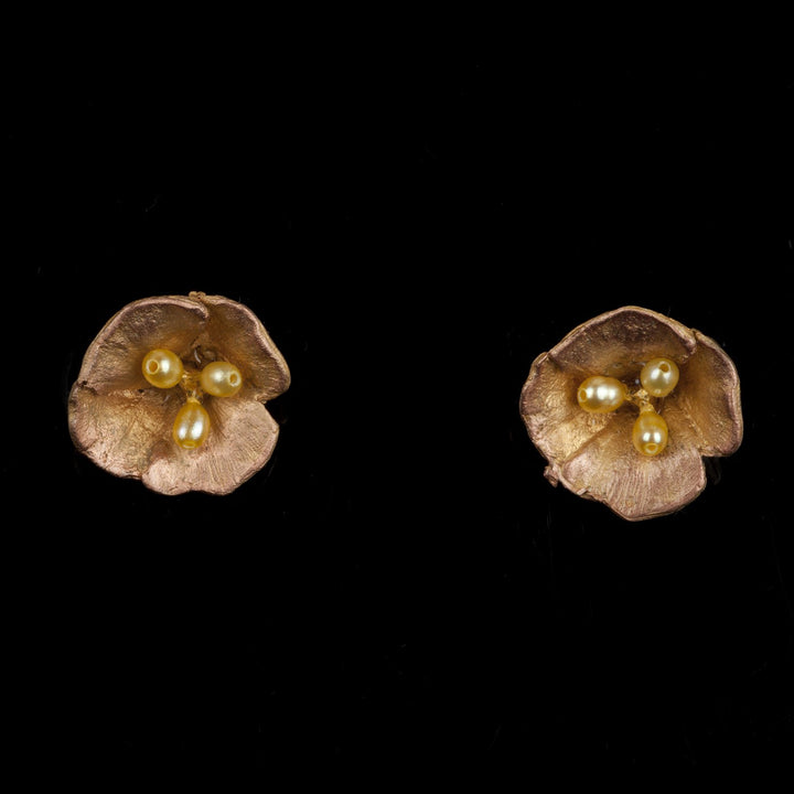 Image of the Michael Michaud California Poppy Earrings - Petite Post on a black background