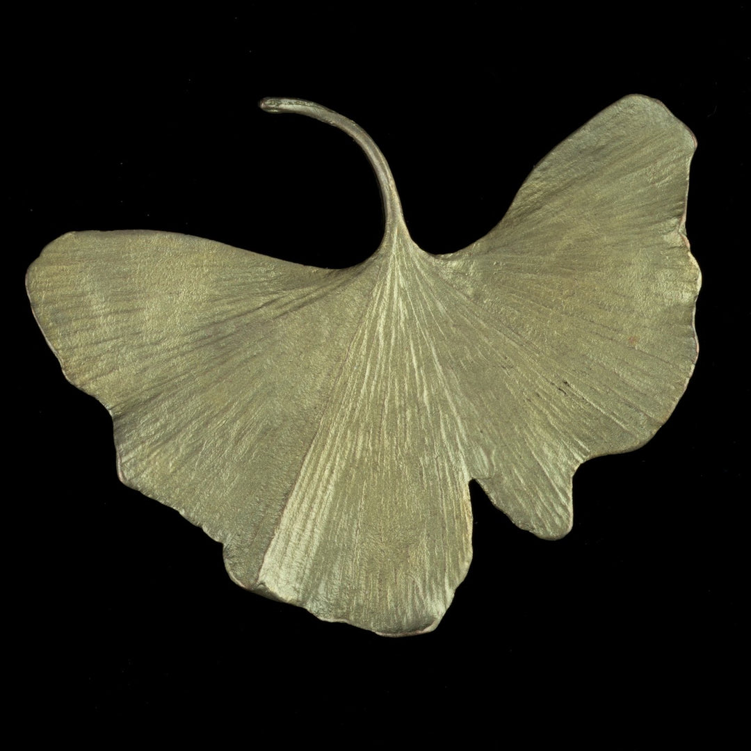 Image of the Michael Michaud Ginkgo Brooch on a black background