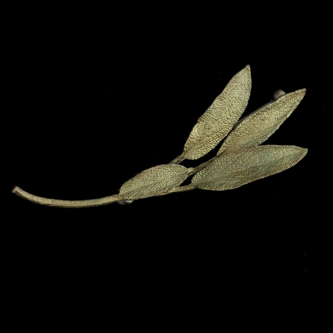 Image of the Michael Michaud Sage Brooch on a black background
