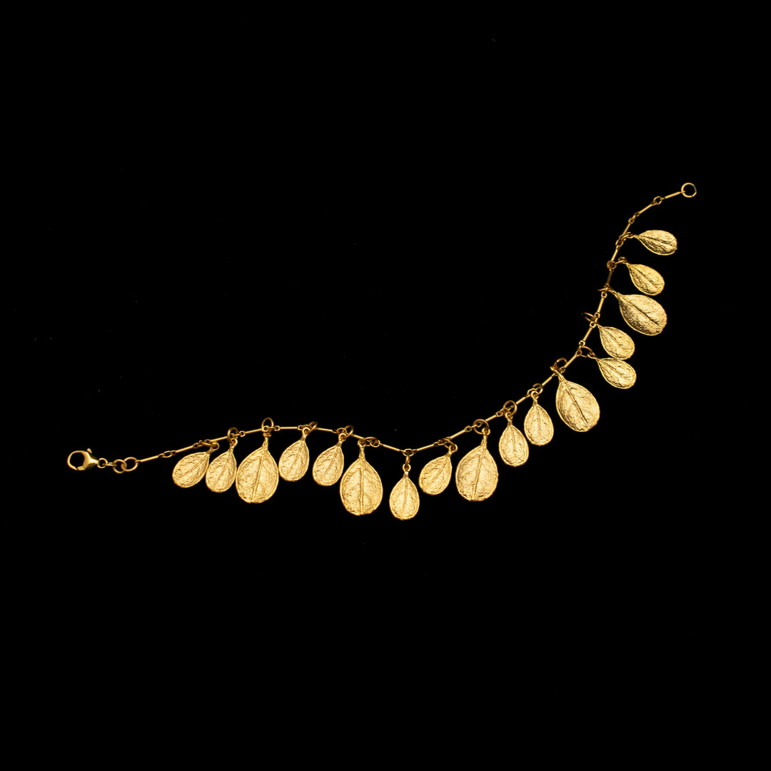 Image of the Michael Michaud Fine Bahamian Bay Leaf Bracelet on a black background