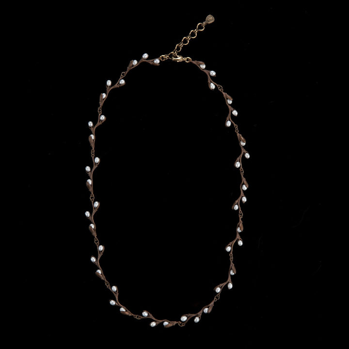 Image of the Michael Michaud Pussy Willow Necklace - Contour on a black background