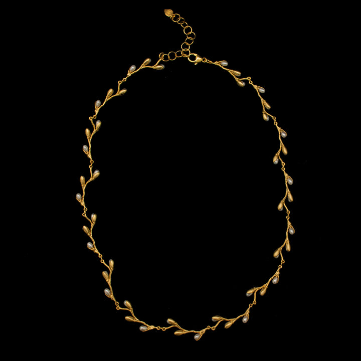 Image of the Michael Michaud Fine Pussy Willow Necklace on a black background